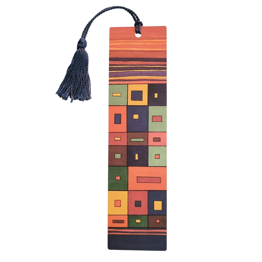 Vintage 90s International Patterns Bookmark, Gina Putman Art, 1993 Artworks IP02